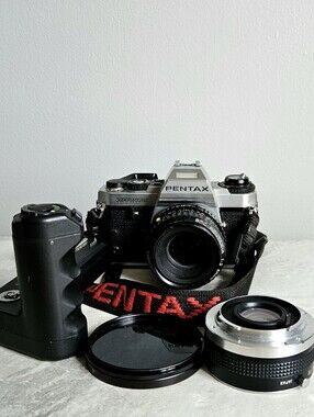 Pentax Super Program 35mm Film SLR Camera Bundle - As-Is - Vintage